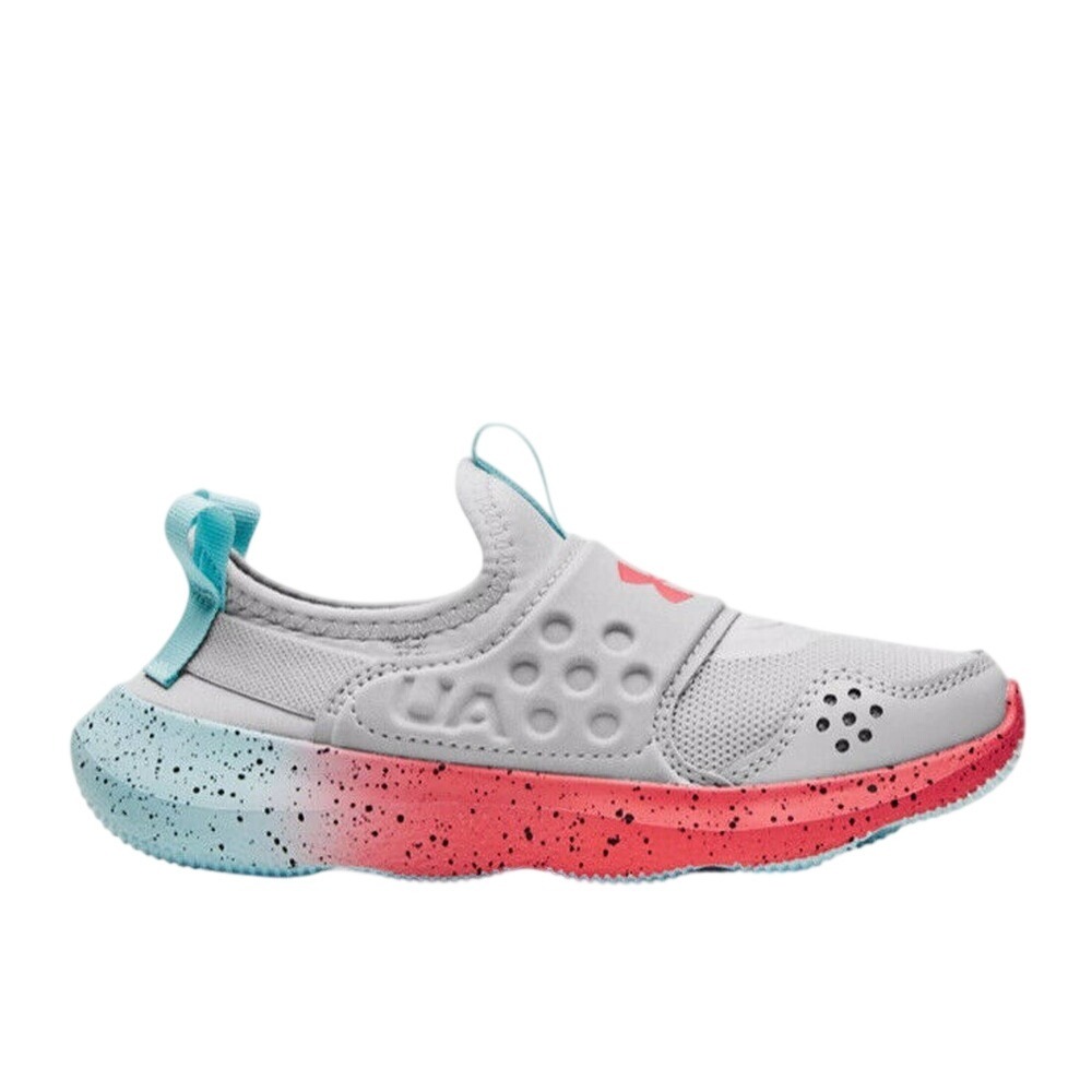 Under Armour Assert‎ 9 AC Kids 5.5Y Grey Pink Blue Speckled Ombre Running Shoes
